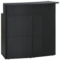 VidaXL Tuinbartafel 120x55x110 cm poly rattan zwart - thumbnail