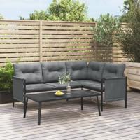 2-delige Loungeset staal antracietkleurig - thumbnail