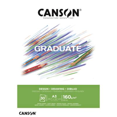 Tekenpapier canson graduate 160gr a3 helderwit