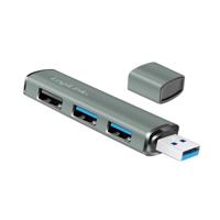 LogiLink UA0395 USB 3.2 Gen 2-hub Met aluminium behuizing, Met status-LEDs Space grijs - thumbnail