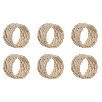 Servetring Home ESPRIT Wit Natuurlijk Bamboe Rotan 5 x 5 x 3 cm
