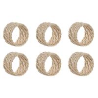 Servetring Home ESPRIT Wit Natuurlijk Bamboe Rotan 5 x 5 x 3 cm - thumbnail