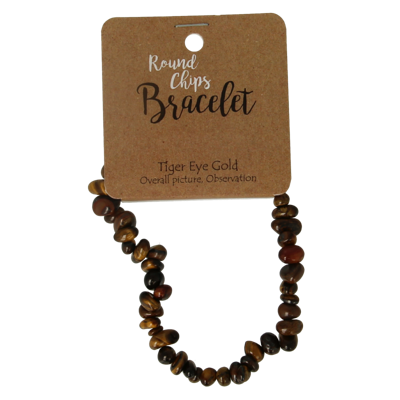 Steengoed Splitkralen armband tijgeroog op kaart 1 Stuks