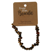 Steengoed Splitkralen armband tijgeroog op kaart 1 Stuks - thumbnail