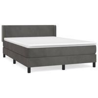 Boxspring met matras fluweel donkergrijs 140x190 cm - thumbnail