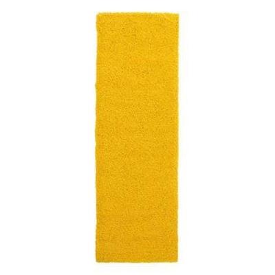 Tapeso Hoogpolige loper shaggy Trend effen - geel - 80x250 cm