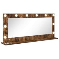 VidaXL Schmink spiegel rechthoekig gerookt eiken 100 x 45 x 18 cm - thumbnail