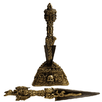 Phurba met Phurbahouder Messing