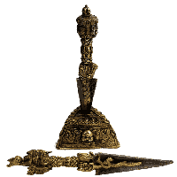 Phurba met Phurbahouder Messing - thumbnail