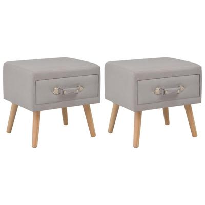Nachtkastjes 2 st 40x35x40 cm stof grijs