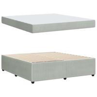 Bedframe met matras Lichtgrijs en Wit en Lichtgrijs Fluweel - thumbnail