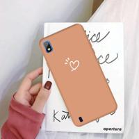 Voor Galaxy A10 Love hart patroon Frosted TPU beschermhoes (koraal oranje) - thumbnail