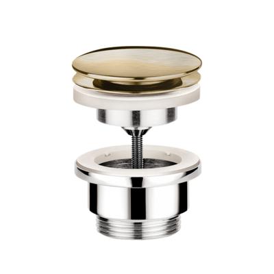 Afvoerplug Hotbath Cobber Always-Open met Schroef Rond Geborsteld Messing Living Colours