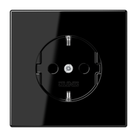 Jung LS990 stopcontact 1-voudig met randaarde zwart - thumbnail