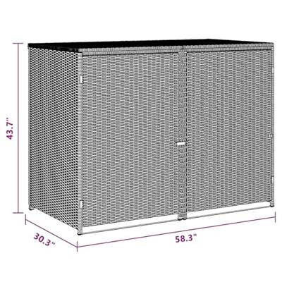Containerberging dubbel 148x77x111 cm poly rattan antraciet Containerberging dubbel 148x77x111 cm poly rattan antraciet