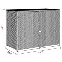 Containerberging dubbel 148x77x111 cm poly rattan antraciet - thumbnail