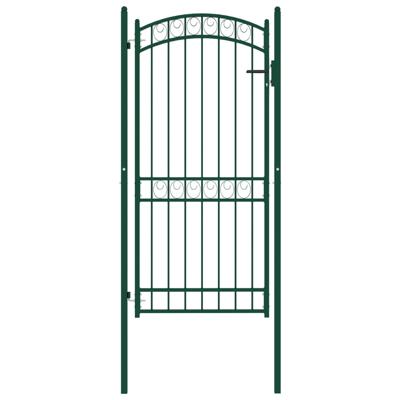 VidaXL Poort met gebogen bovenkant 102x136 cm staal groen VidaXL Poort met gebogen bovenkant 102x136 cm staal groen