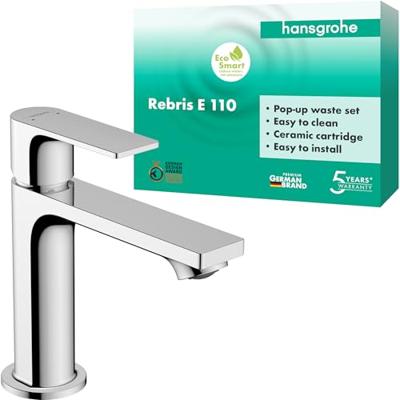 Wastafelmengkraan HansGrohe Rebris E Eengreeps 110 Met Trekwaste Chroom Wastafelmengkraan HansGrohe Rebris E Eengreeps 110 Met Trekwaste Chroom