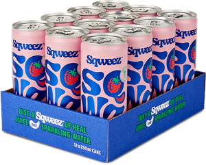 SQWZ frisdrank Red Fruits BIO, blikje van 25 cl, pak van 12 stuks