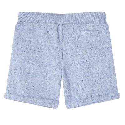 Kindershorts met trekkoord 116 gemleerd blauw