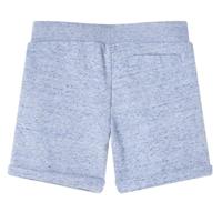Kindershorts met trekkoord 140 gemleerd blauw - thumbnail