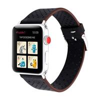 Dot Pattern Leren bandje - Zwart - Geschikt voor Apple Watch 38mm / 40mm / 41mm / 42mm - thumbnail