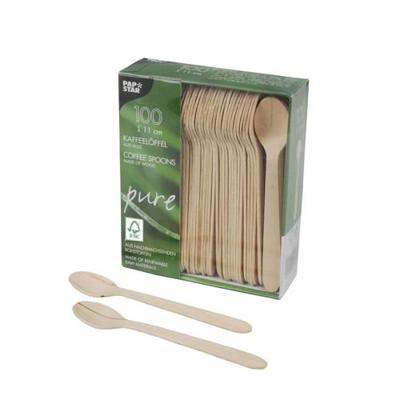 Koffielepel papstar 110mm hout | 10 stuks