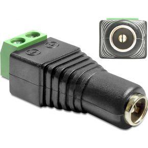 Delock 65485 DC (stroom) Adapter [1x DC-bus 5,5 - 1x 2-polig] Zwart, Groen