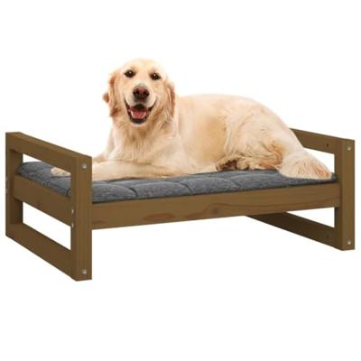 VidaXL Hondenmand 75,5x55,5x28 cm massief grenenhout honingbruin