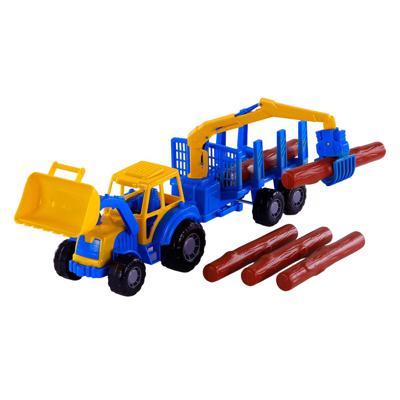 Cavallino junior tractor met kraan aanhangwagen en hout, 46cm Cavallino junior tractor met kraan aanhangwagen en hout, 46cm