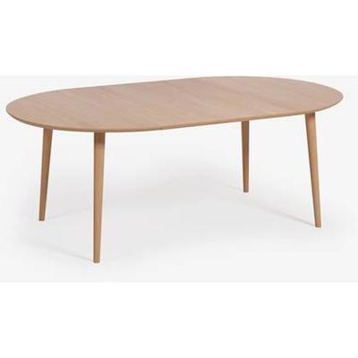 Kave Home Uitschuifbare Ronde Eettafel 'Oqui' 120 - 200 x 120cm, kleur Eiken Naturel