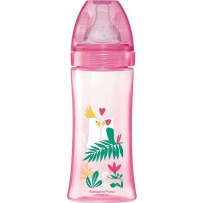 Antikoliekfles - DODIE - 330 ml - Ronde speen - 6+ maanden - 3 doorstroomstanden - Doorstroomstand 3 - Roze