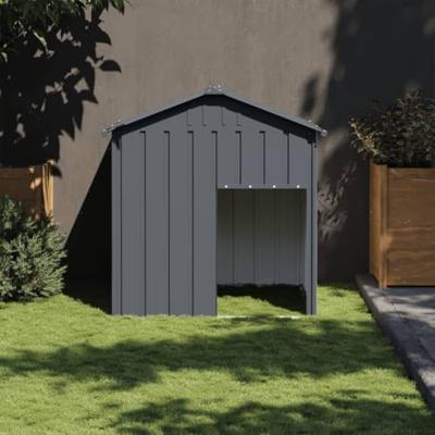 VidaXL Hondenhok met dak 117x103x123 cm gegalvaniseerd staal antraciet VidaXL Hondenhok met dak 117x103x123 cm gegalvaniseerd staal antraciet