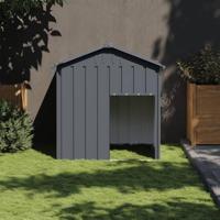 VidaXL Hondenhok met dak 117x103x123 cm gegalvaniseerd staal antraciet - thumbnail