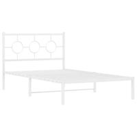 Bedframe met hoofd- en voeteneinde metaal wit 107x203 cm - thumbnail