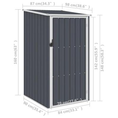 Tuinschuur 87x98x159 cm gegalvaniseerd staal antraciet