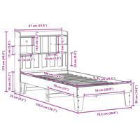 Bedframe zonder matras massief grenenhout wasbruin 75x190 cm - thumbnail