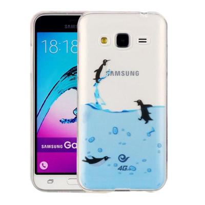 Voor Galaxy J3 (2016) / J310 mooie Penguins patroon IMD vakmanschap zachte TPU beschermhoes