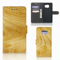 Samsung Galaxy S7 Edge Book Style Case Licht Hout - thumbnail