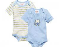 Schnizler romper Beren korte mouw blauw/geel 2 stuks mt 62/68 - thumbnail