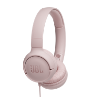 JBL Tune500 on-ear hoofdtelefoon met kabel in roze - oortelefoon met 1-knops afstandsbediening, geïntegreerde microfoon en spraakassistent - telefoneren en muziek luisteren onderweg - thumbnail