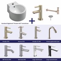 FonteinPack Kronos Keramiek 35x28 cm RVS (Keuze uit 8 kranen) - thumbnail