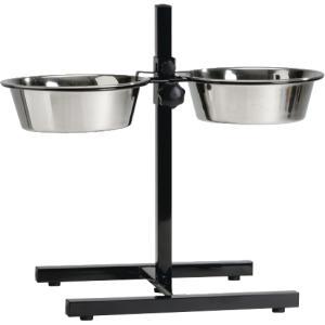 Hondenstandaard met 2 rvs bakken 20 cm Hondenstandaard met 2 rvs bakken 20 cm