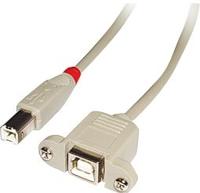 LINDY 31801 USB-kabel USB 2.0 USB-B stekker, USB-B bus 1 m Grijs - thumbnail