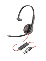 HP Poly Blackwire C3220 Over Ear headset Kabel Stereo Zwart Headset, Volumeregeling, Microfoon uitschakelbaar (mute) Computer - thumbnail