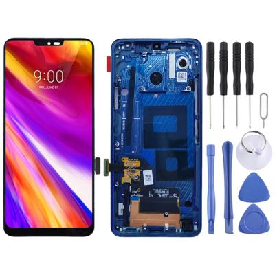 LCD-scherm en digitizer volledige montage met frame voor LG G7 ThinQ/G710 G710EM G710PM G710VMP (blauw)