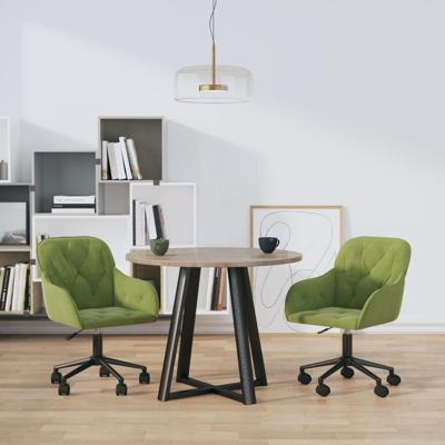 Eetkamerstoelen draaibaar 2 st fluweel lichtgroen