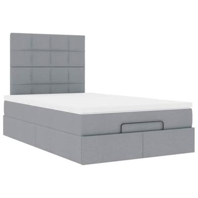 Ottoman bed met matras 120x200cm stof lichtgrijs