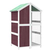 VidaXL Volière 97x81x152 cm massief grenenhout mokkakleurig - thumbnail