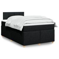 Boxspring met matras stof zwart 120x190 cm - thumbnail